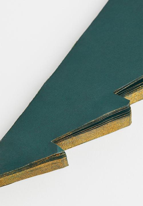 H&M - Paper christmas tree - dark green/gold-coloured