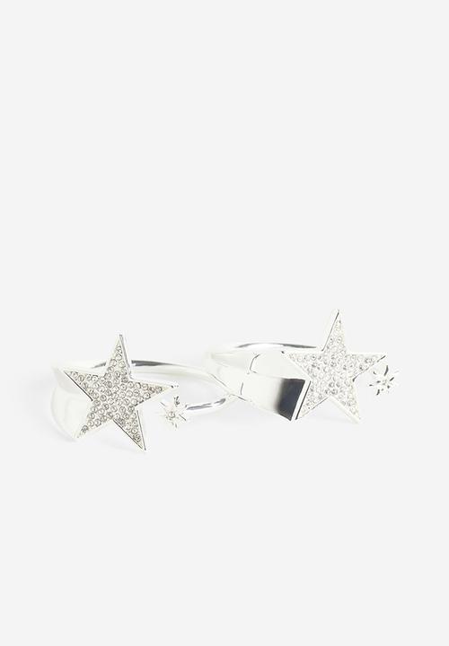 H&M - 2-pack metal napkin rings - silver-coloured