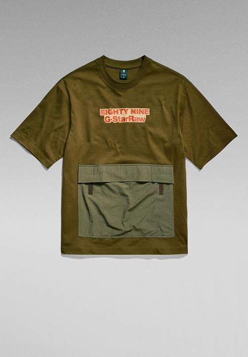 G-STAR - Fabric mix boxy r t dry jersey o - dark olive