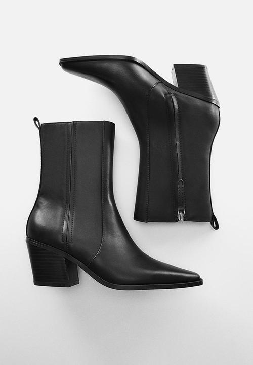 MANGO - Stretchy ankle boot - black