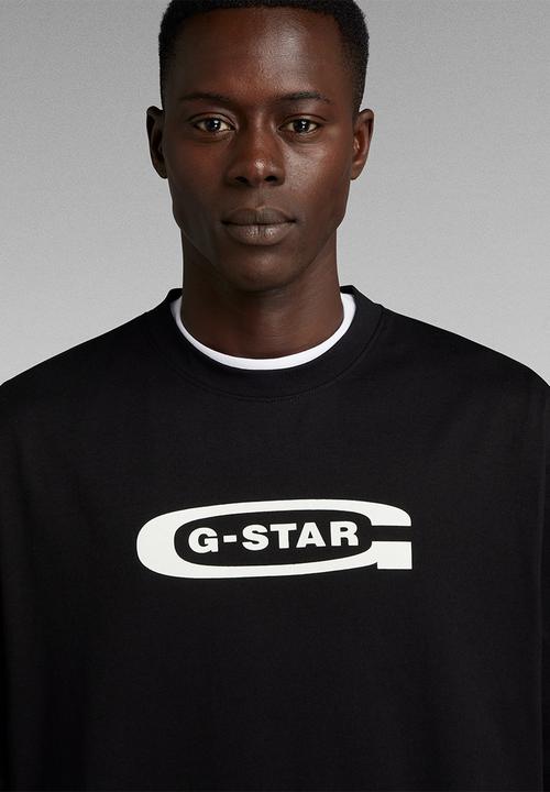 G-STAR - Old school logo boxy r t dry jersey o - dark black