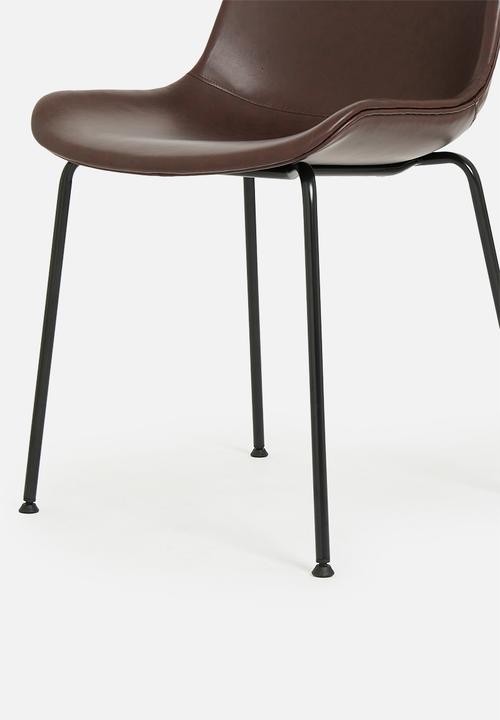 Sixth Floor - Santiago PU dining chair - brown