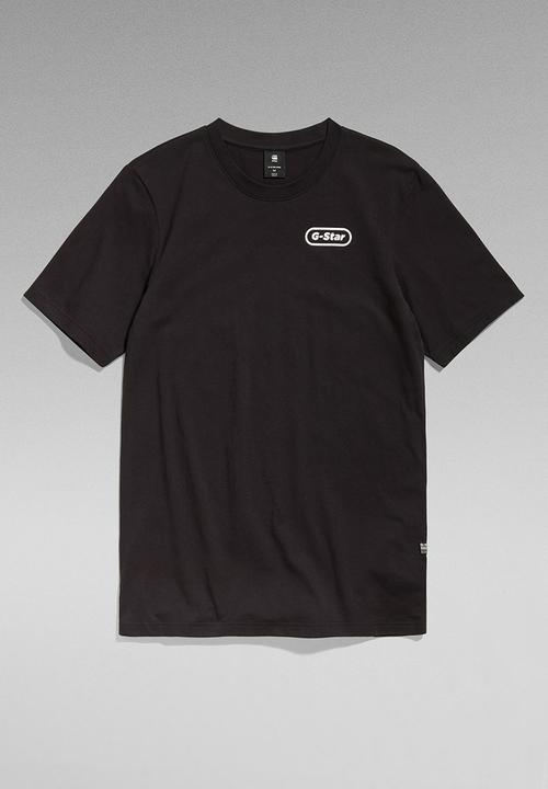 G-STAR - Back gr slim r t compact jersey o - dark black