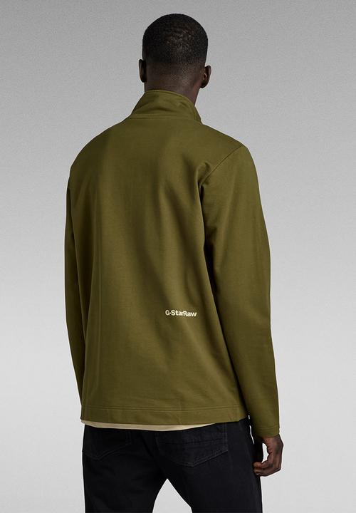 G-STAR - Half zip tweeter compact terry - dark olive