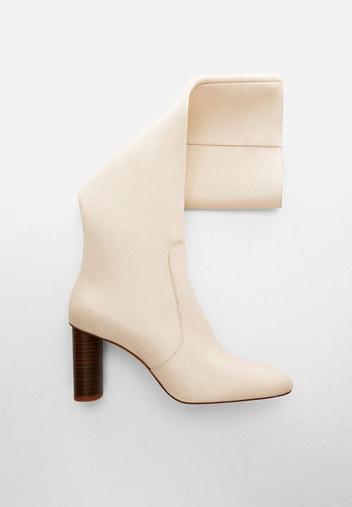 MANGO - Harry block heel boot - light beige