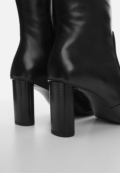 MANGO - Harry block heel boot - black