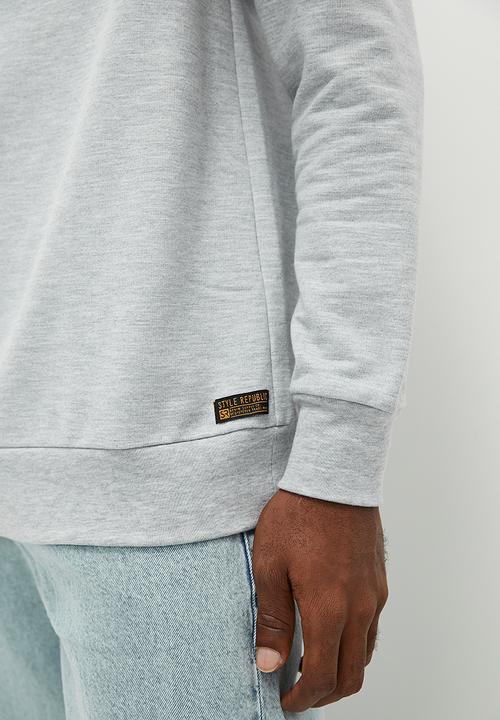 STYLE REPUBLIC - SR crew neck graphic sweater - Grey Melange