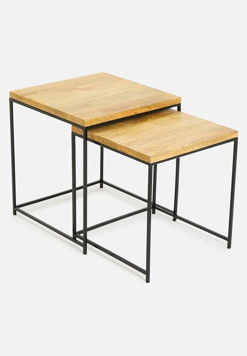 Sixth Floor - Taurus mango wood nested tables set of 2 - neutral