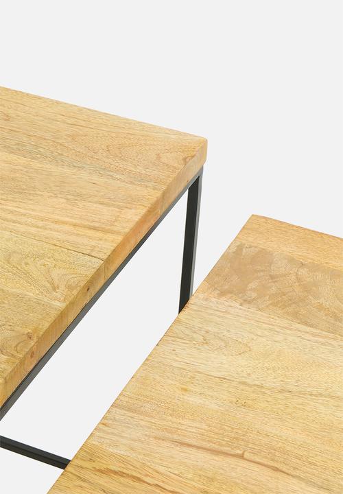 Sixth Floor - Taurus mango wood nested tables set of 2 - neutral