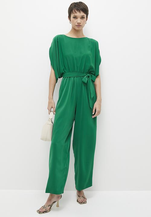 edit - Boatneck wide leg jumpsuit - green