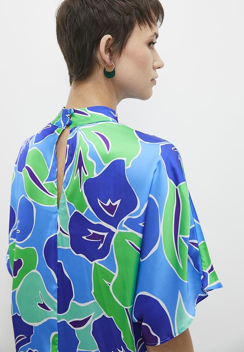 edit - Basic satin shell - blue & green