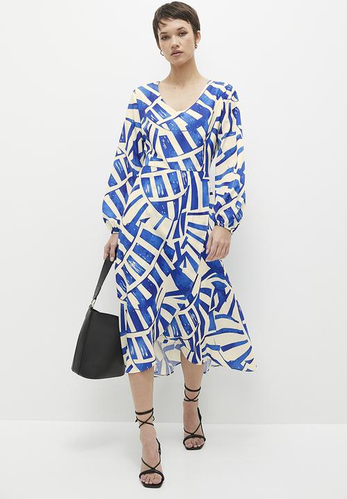 Pringle of Scotland - Pringle lyric midi dress - blue print 