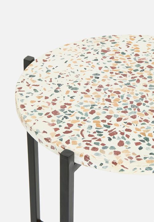 Sixth Floor - Terrazo side table - black & neutral