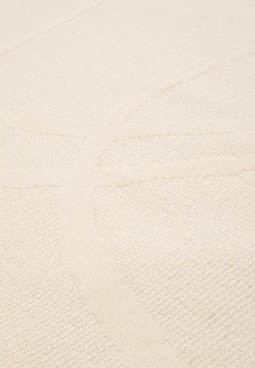 SF Collection - Camilla high/low cut pile wool rug - white