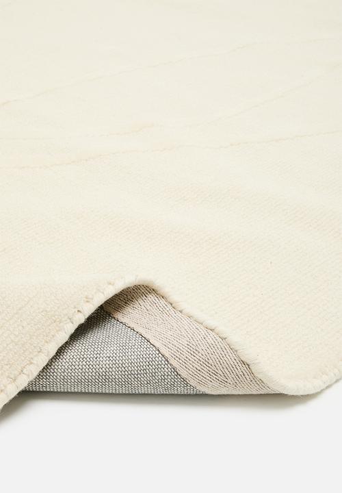 SF Collection - Camilla high/low cut pile wool rug - white