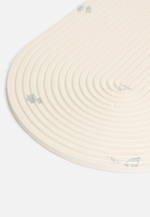Terrazzo Home - Arch Tray - White & Silver