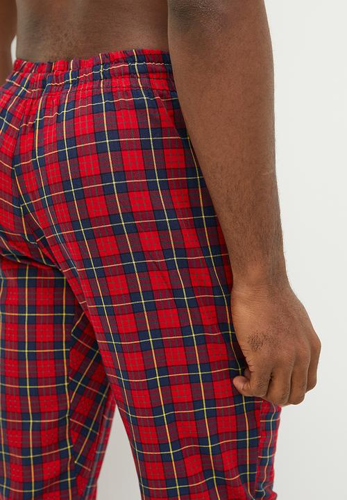 STYLE REPUBLIC - Printed lounge cuff pants - red & navy