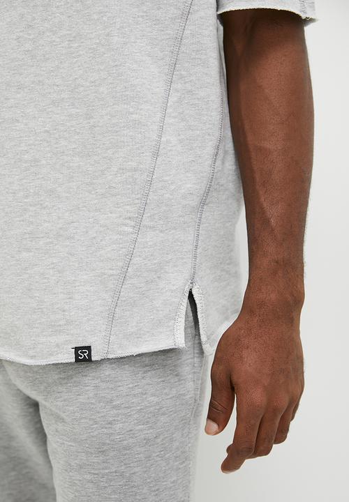STYLE REPUBLIC - Julian Raw Edge Fleece Tee - Grey