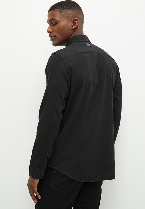 G-STAR - Marine slim shirt l\s Lt wt diamond twill r rfd - dark black gd