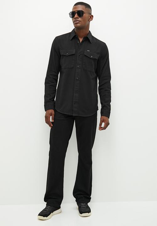 G-STAR - Marine slim shirt l\s Lt wt diamond twill r rfd - dark black gd