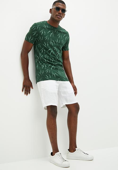 Superbalist - Feather print aop tee - green