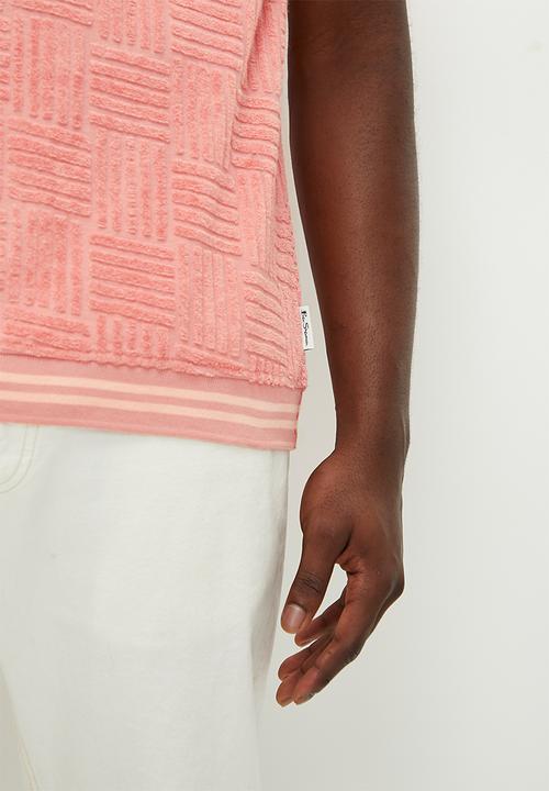 Ben Sherman - Terry textured polo - lt pink