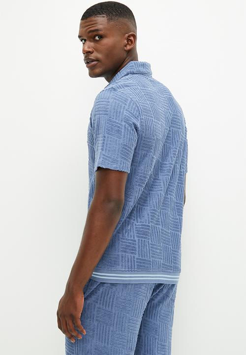 Ben Sherman - Terry textured polo - blue