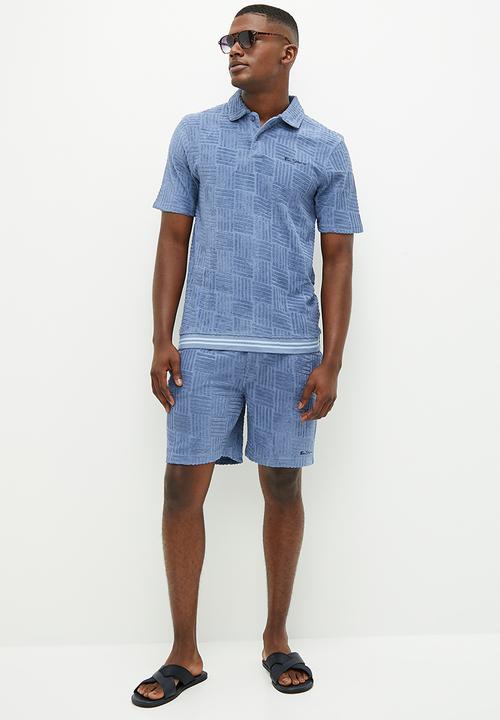 Ben Sherman - Terry textured polo - blue