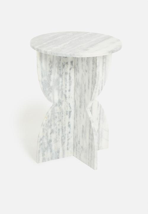 Sixth Floor - Lira marble side table - white