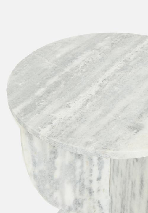 Sixth Floor - Lira marble side table - white