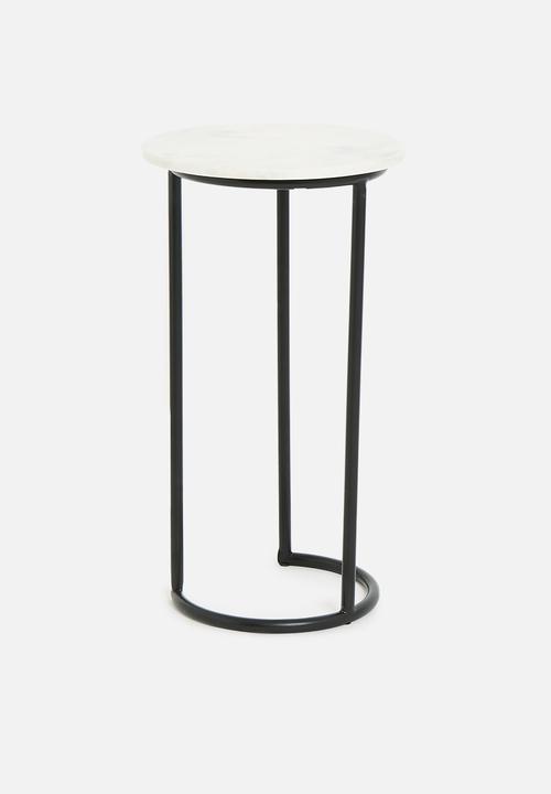 Sixth Floor - Khensani marble side table - white
