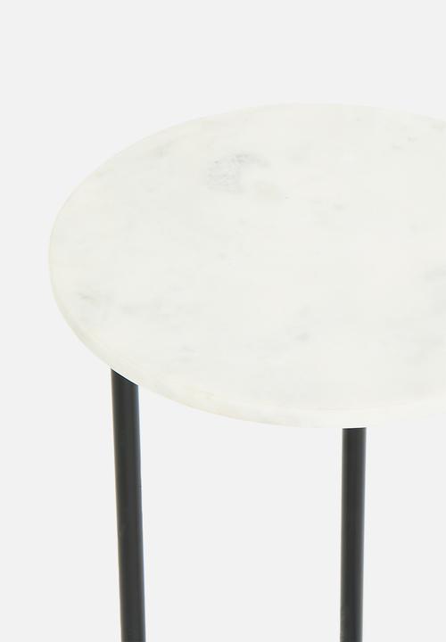 Sixth Floor - Khensani marble side table - white
