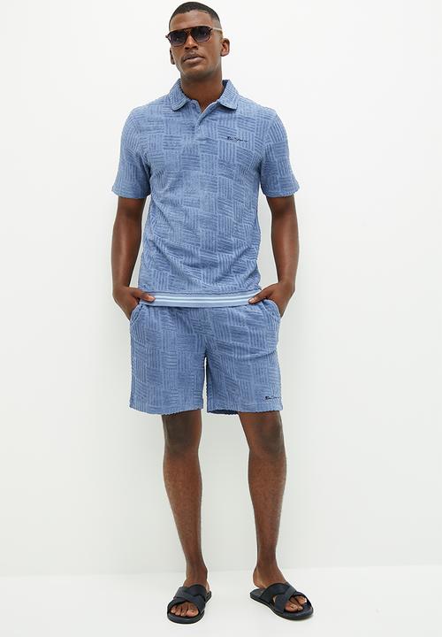 Ben Sherman - Terry textured shorts - blue
