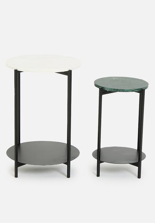 Sixth Floor - Morgan metal and marble nested tables set of 2