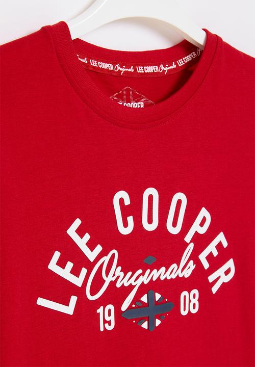 Lee Cooper - Diamond flag originals tee - red