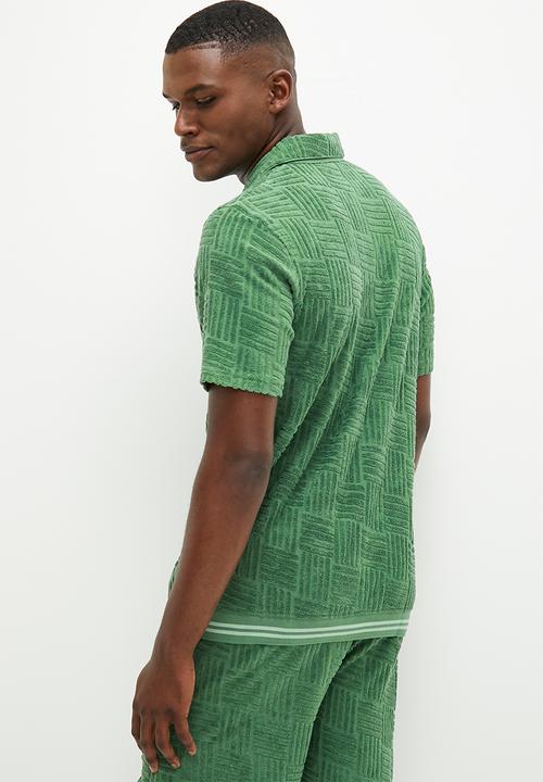 Ben Sherman - Terry textured polo - rich fern