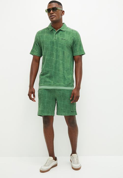 Ben Sherman - Terry textured polo - rich fern