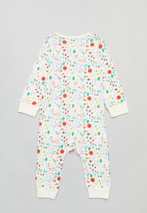 MINOTI - Long sleeve long leg aop romper - multi