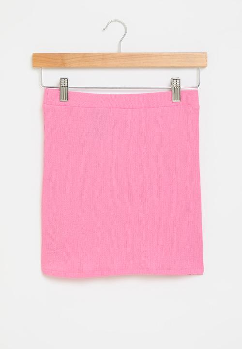 H&M - Ruched crinkled skirt - pink