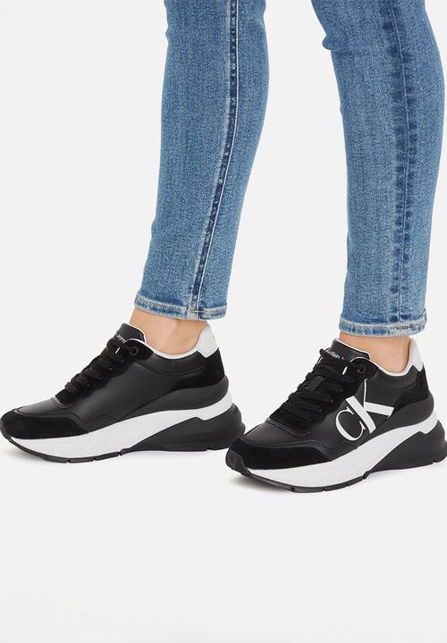 Calvin Klein - Wedge runner mix ltn wn - black/bright white/silver