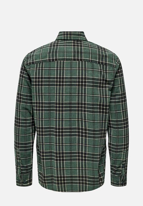 Only & Sons - Leo reg long sleeve wash cord shirt - cilantro