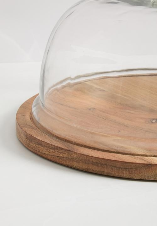 Sixth Floor - Gladeo cake dome & stand - wood