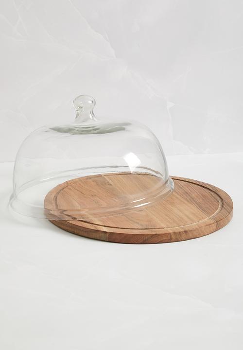 Sixth Floor - Gladeo cake dome & stand - wood
