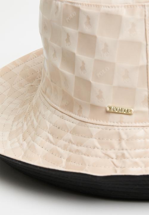 POLO - Block monogram reversible bucket - black/white
