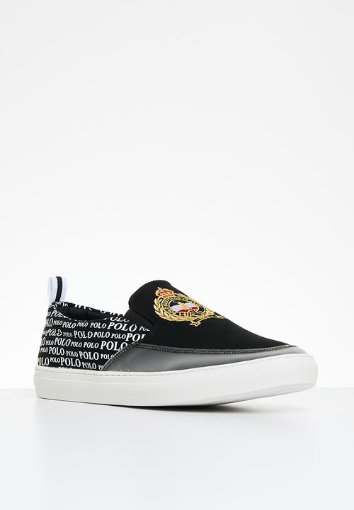 POLO - Cotton cemented slip on sneaker - black