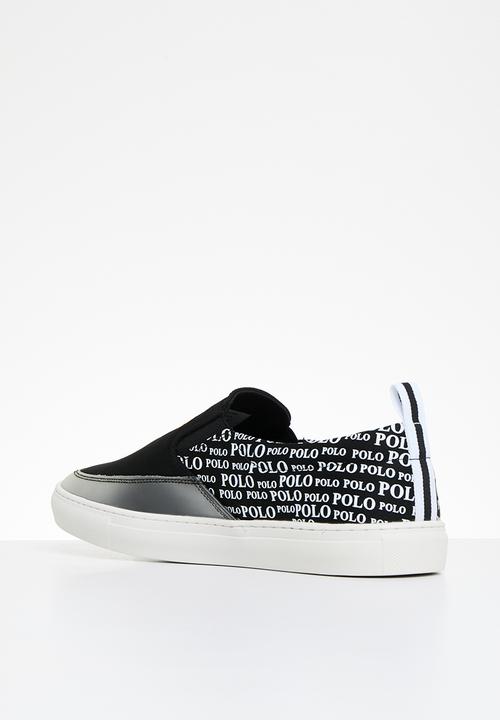 POLO - Cotton cemented slip on sneaker - black