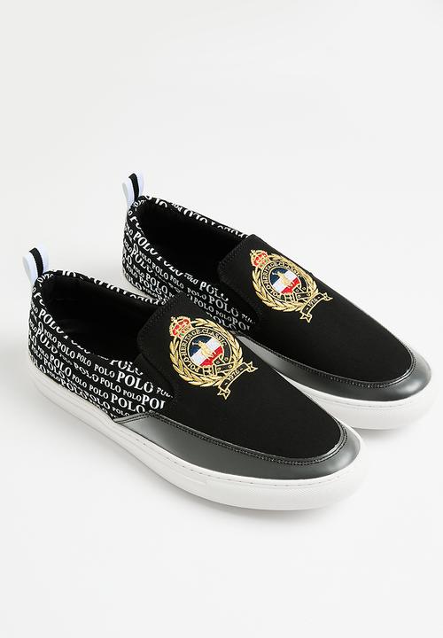 POLO - Cotton cemented slip on sneaker - black