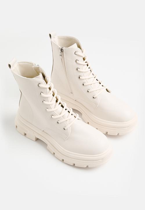 Superbalist - Athena lace up boot - white