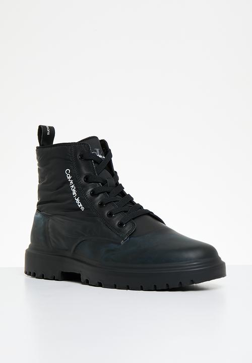 Calvin Klein - Eva laceup boot mid dip - black/matt black dip dye