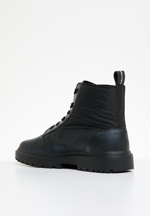 Calvin Klein - Eva laceup boot mid dip - black/matt black dip dye